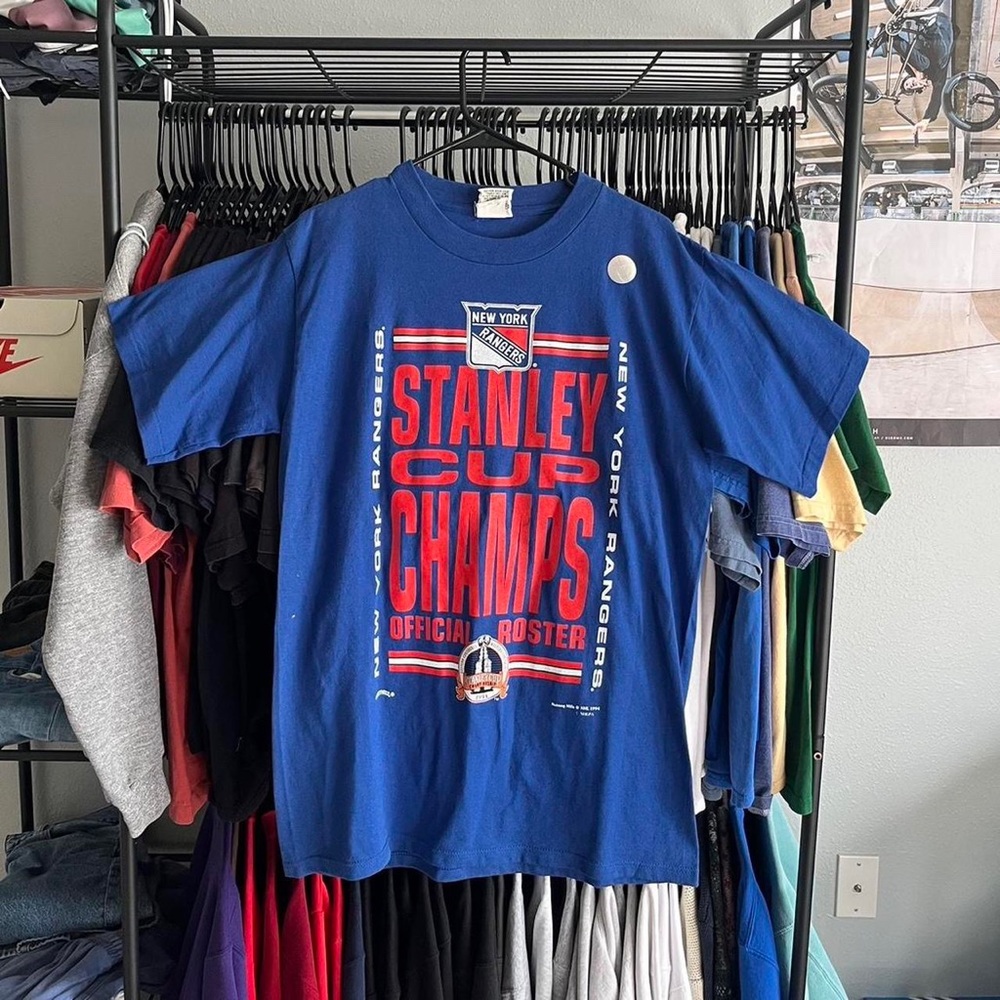 Vintage 1994 Single Stitch New York Rangers Stanley Cup Champs Nutmeg Tee